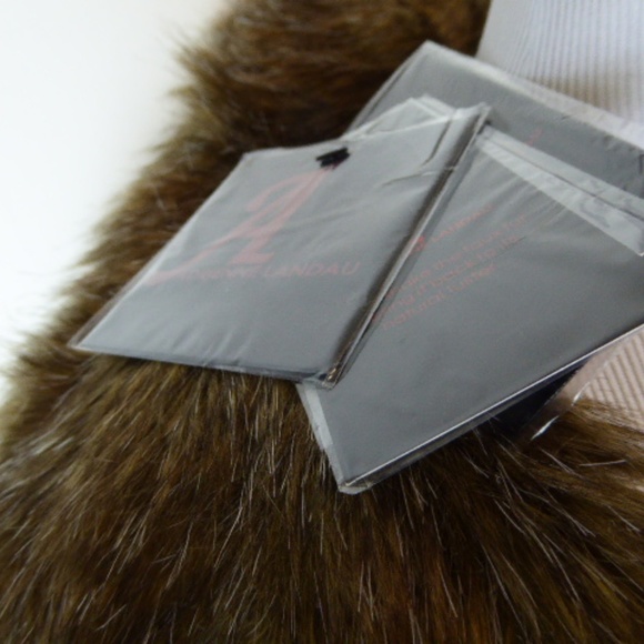 ADRIANNE LANDAU CAPE coat FAUX FUR camel tan brown XL 1X NWT - Picture 7 of 8